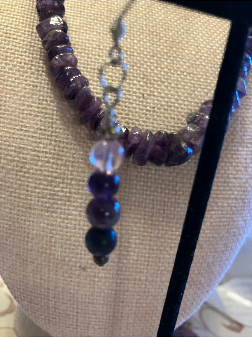 Amethyst Choker Necklace with Matching Earrings - Picture 10 of 12